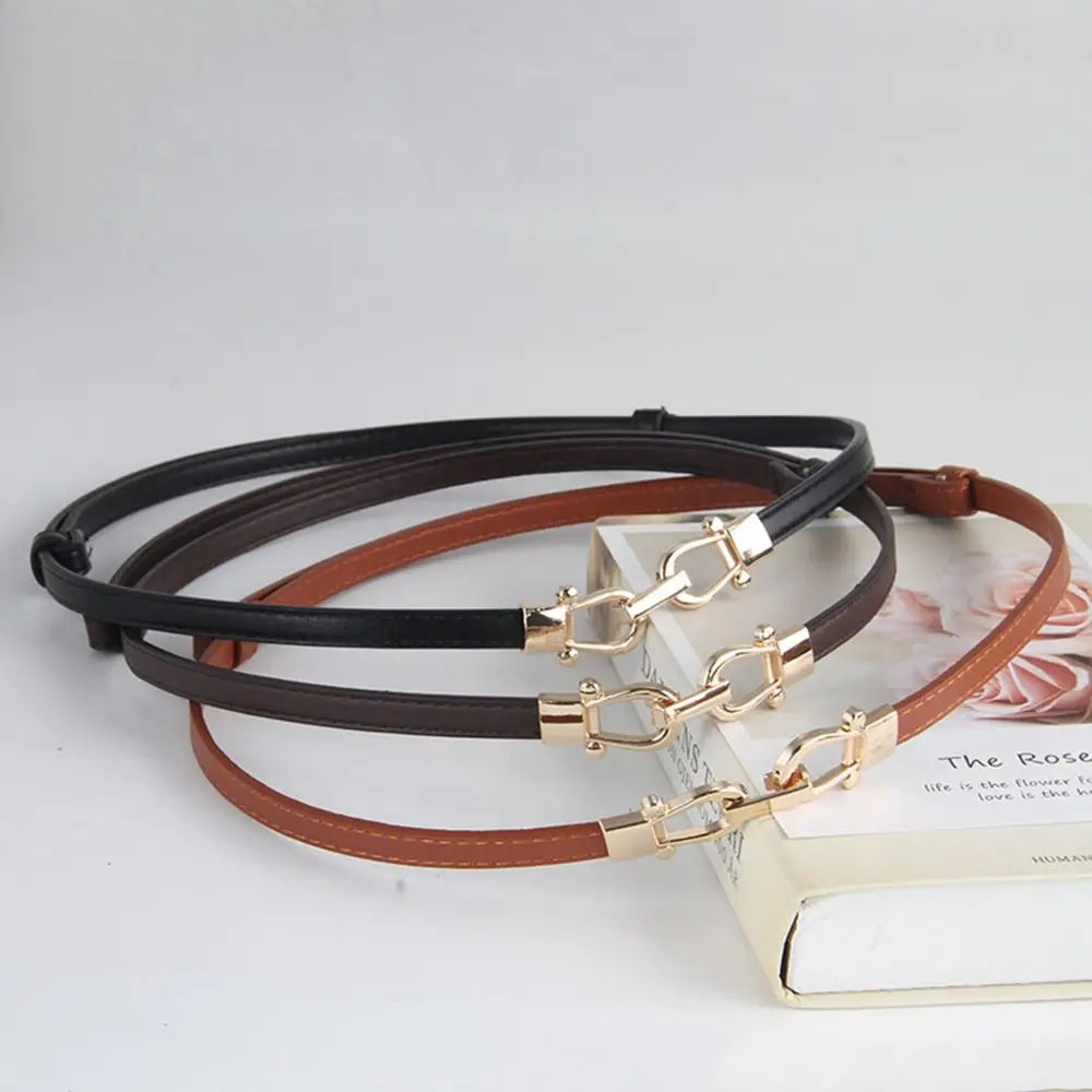 Elegant Women's Skinny Thin Waist Belt - Adjustable
