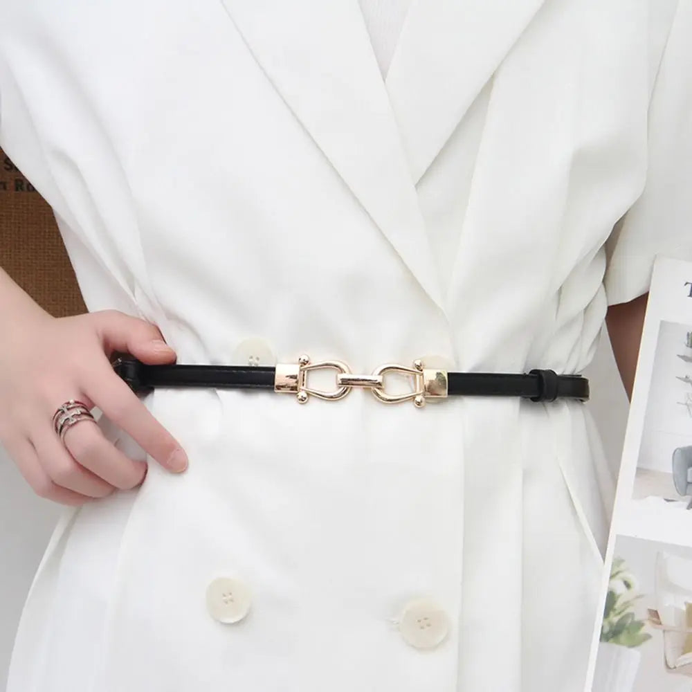 Elegant Women's Skinny Thin Waist Belt - Adjustable