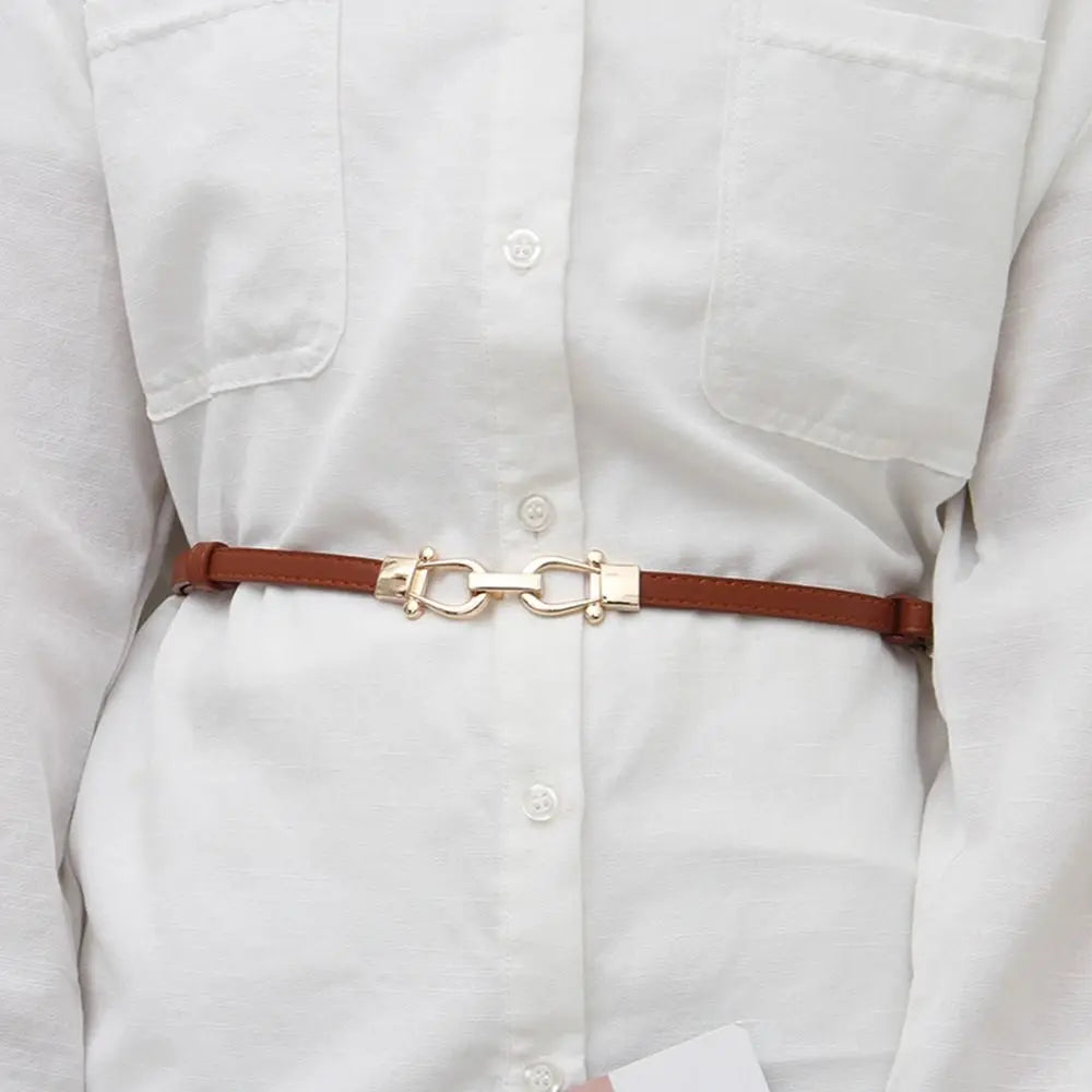 Elegant Women's Skinny Thin Waist Belt - Adjustable