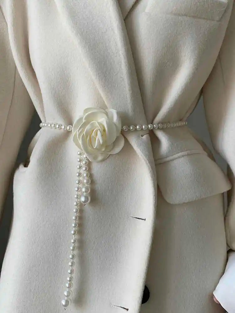 Camellia Pearl Waist Belt Women's Belt