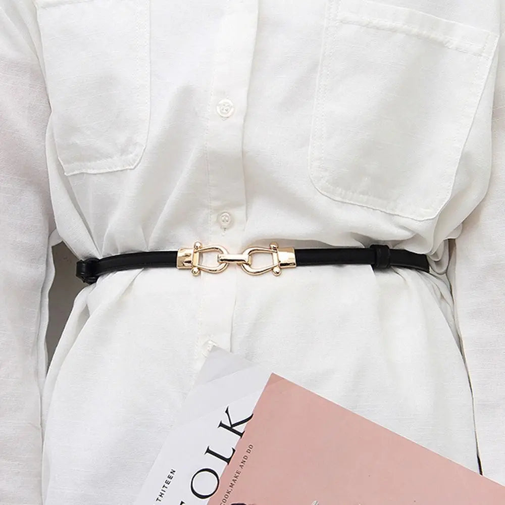 Elegant Women's Skinny Thin Waist Belt - Adjustable