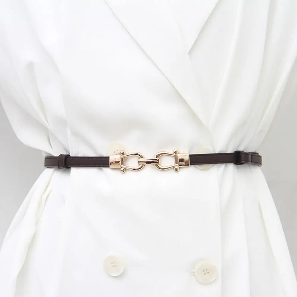 Elegant Women's Skinny Thin Waist Belt - Adjustable