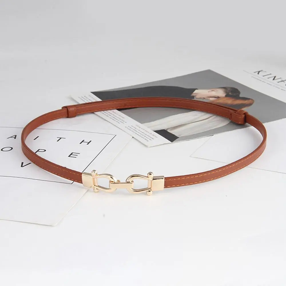 Elegant Women's Skinny Thin Waist Belt - Adjustable